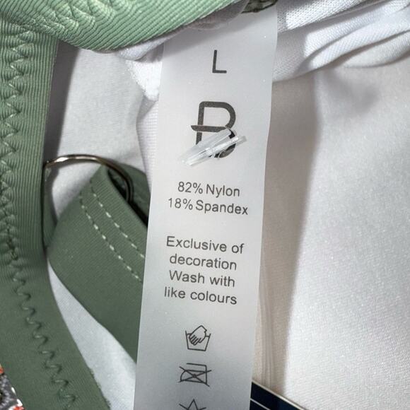 Blooming Jelly NWT High Waisted Bikini Set Tummy Control Sage Green Size Large - Picture 8 of 9